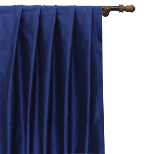 Royal Blue Art Silk Curtain Panels, Faux Silk Curtains (Rod Pocket, Grommet, Box Pleat, Three Pinch Pleat, Tab Top And Plain Ring Top)