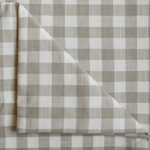 Beige Gingham Checks Cotton Fabric By The Yard / Metre, Woven Upholstery Drapery, Shower Curtain Fabric, Wholesale Fabric,Pure Cotton Fabric