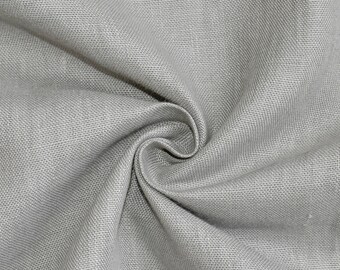 Double Width (300 cm) Pure Linen Fabric By The Yard, 100% Linen Fabric, Light Gray Linen Fabric, Solid Linen Fabric, Upholstery Linen Fabric