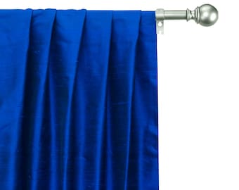 Royal Blue Silk Dupioni Curtain Panels (Rod Pocket, Grommet, Box Pleat, Three Pinch Pleat, Tab Top and Plain Ring Top)