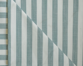 Teal Gingham Stripes Cotton Fabric By The Yard / Metre, Woven Upholstery Drapery, Shower Curtain Fabric, Wholesale Fabric,Pure Cotton Fabric