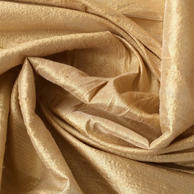 Light Gold 100 Percent Pure Silk Dupioni Fabric By The Yard Etsy