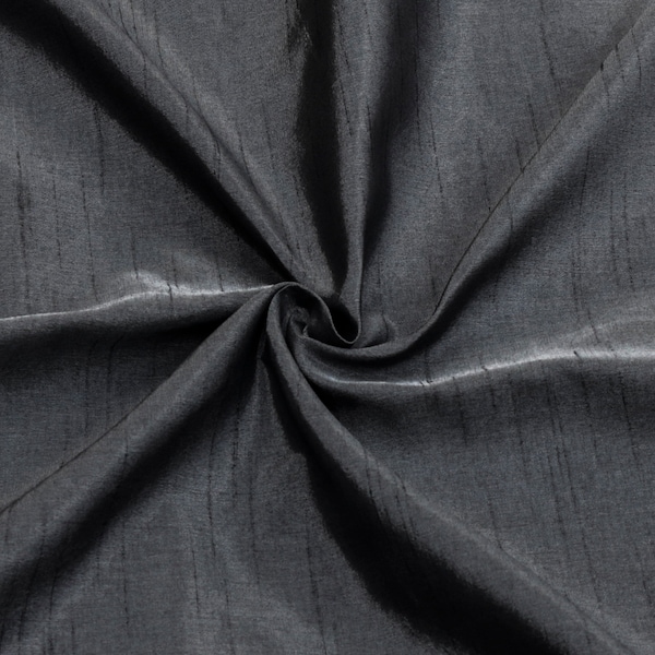 Charcoal Gray Art Silk Fabric By The Yard, Faux Silk Curtain Fabric, Dress Fabric, Wholesale Art Silk Fabric, Slub Faux Silk Fabric