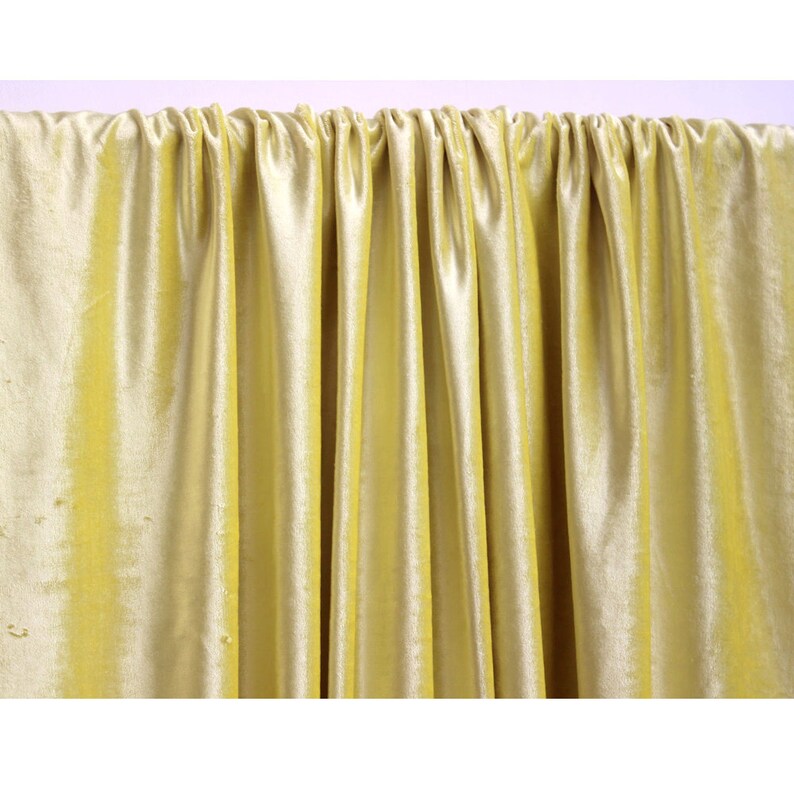 Yellow Velvet Curtain 52x84 Rod Pocket Curtain Etsy