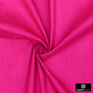 Fuchsia Pink 100% reine Seide Stoff Meterware, 41 Zoll reiner Seide Dupionseide Stoff, Slub Seide Stoff für Vorhänge, Drapierung