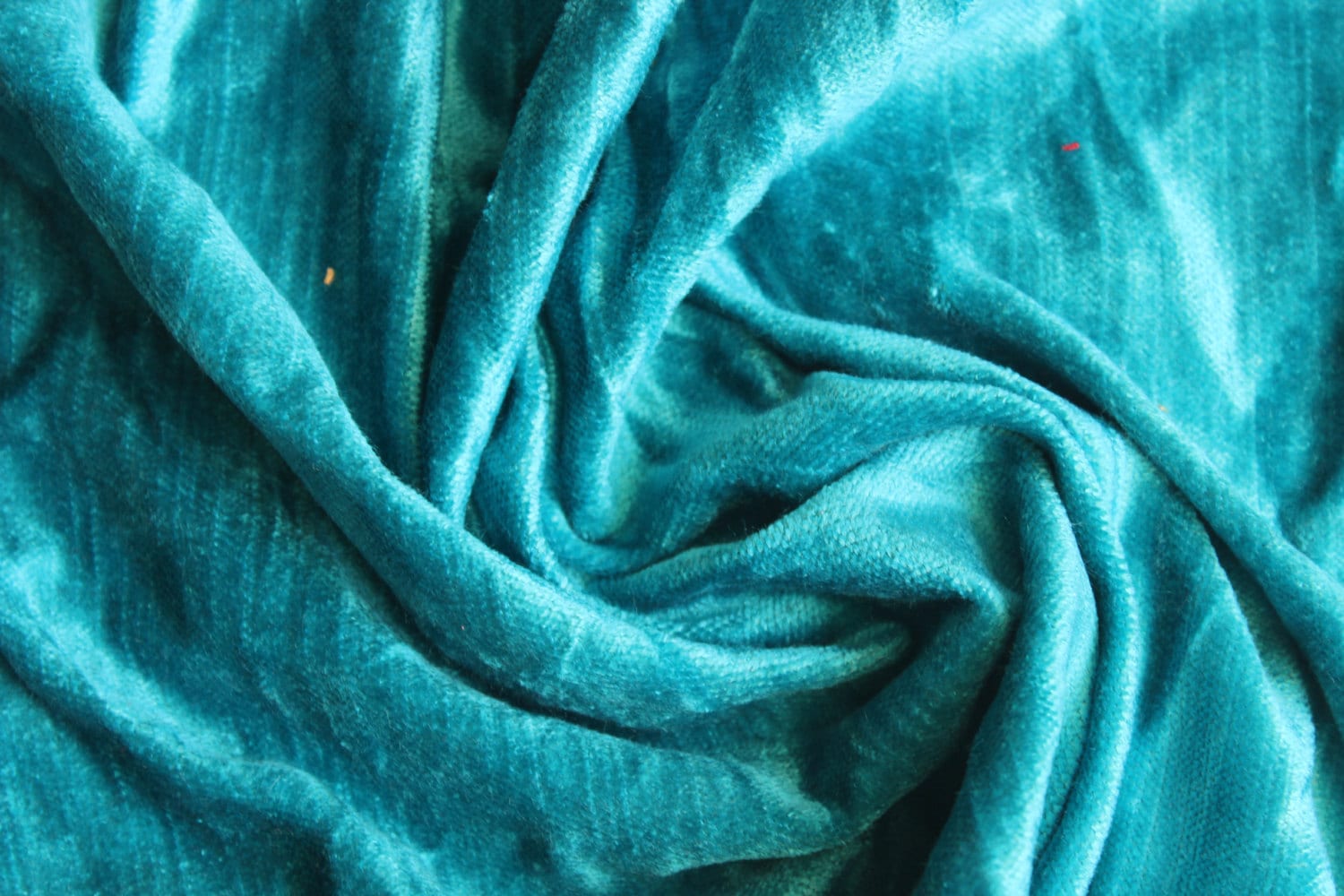 Turquoise Blue Cotton Viscose Velvet Fabric By the Yard Etsy
