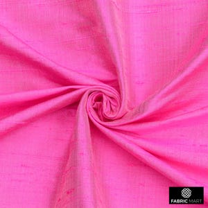 Bubblegum Pink 100% Pure Silk Fabric By The Yard / Metre, 41 inch Pure Silk Dupioni Fabric, Wholesale Slub Silk fabric for Dresses, Curtains