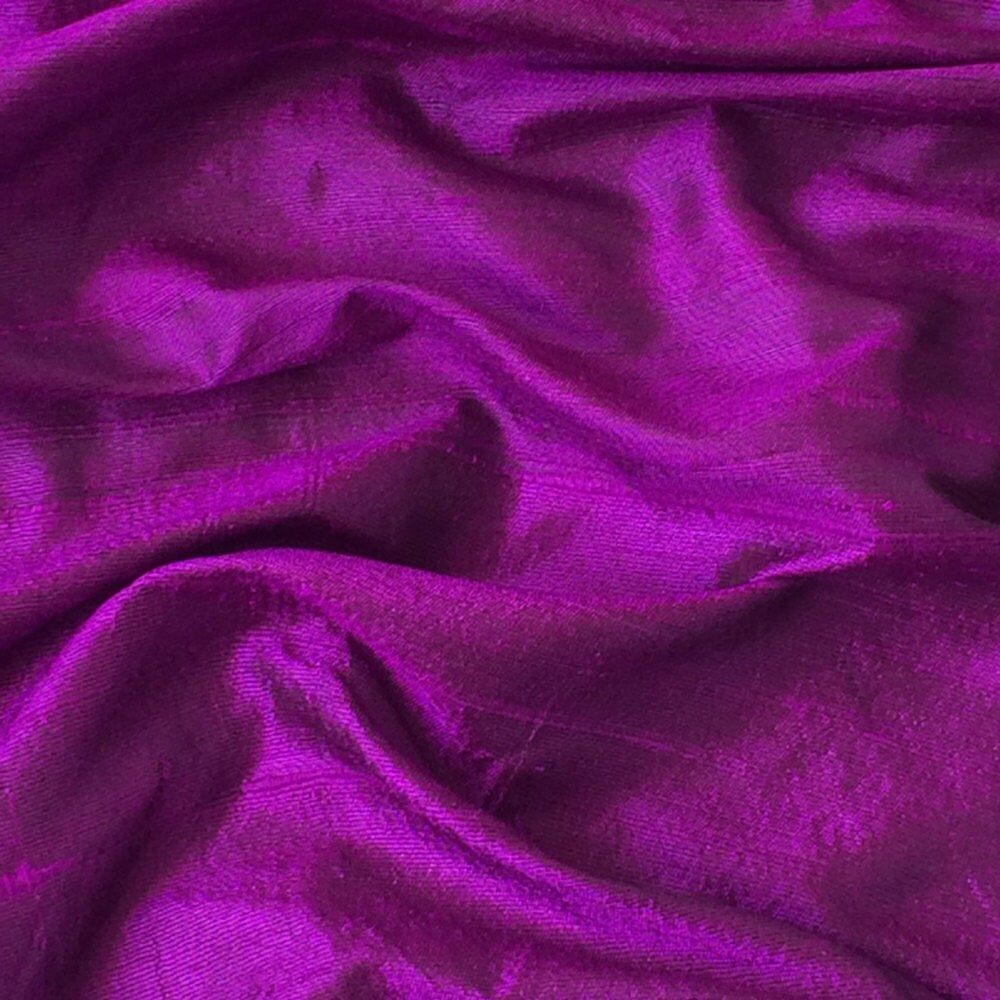 Purple 100 Percent Pure Silk Dupioni Fabric By The Yard Etsy