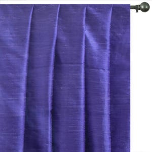 Dark Periwinkle Silk Dupioni Curtain Panels (Rod Pocket, Grommet, Box Pleat, Three Pinch Pleat, Tab Top and Plain Ring Top)