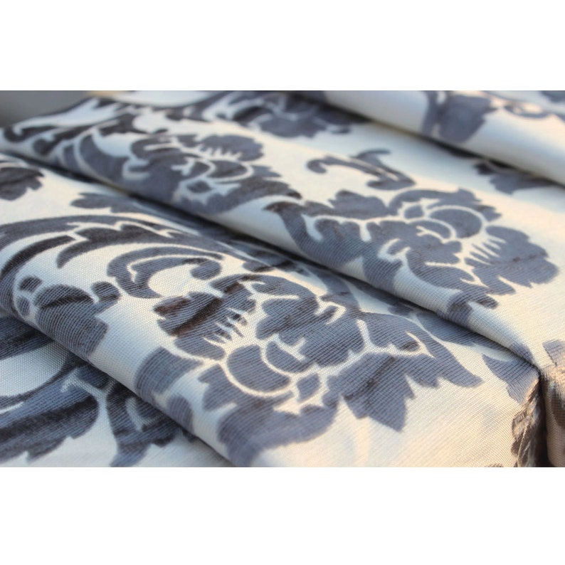 Paloma Grey Floral Fabric By The Yard Upholstery Fabric Etsy