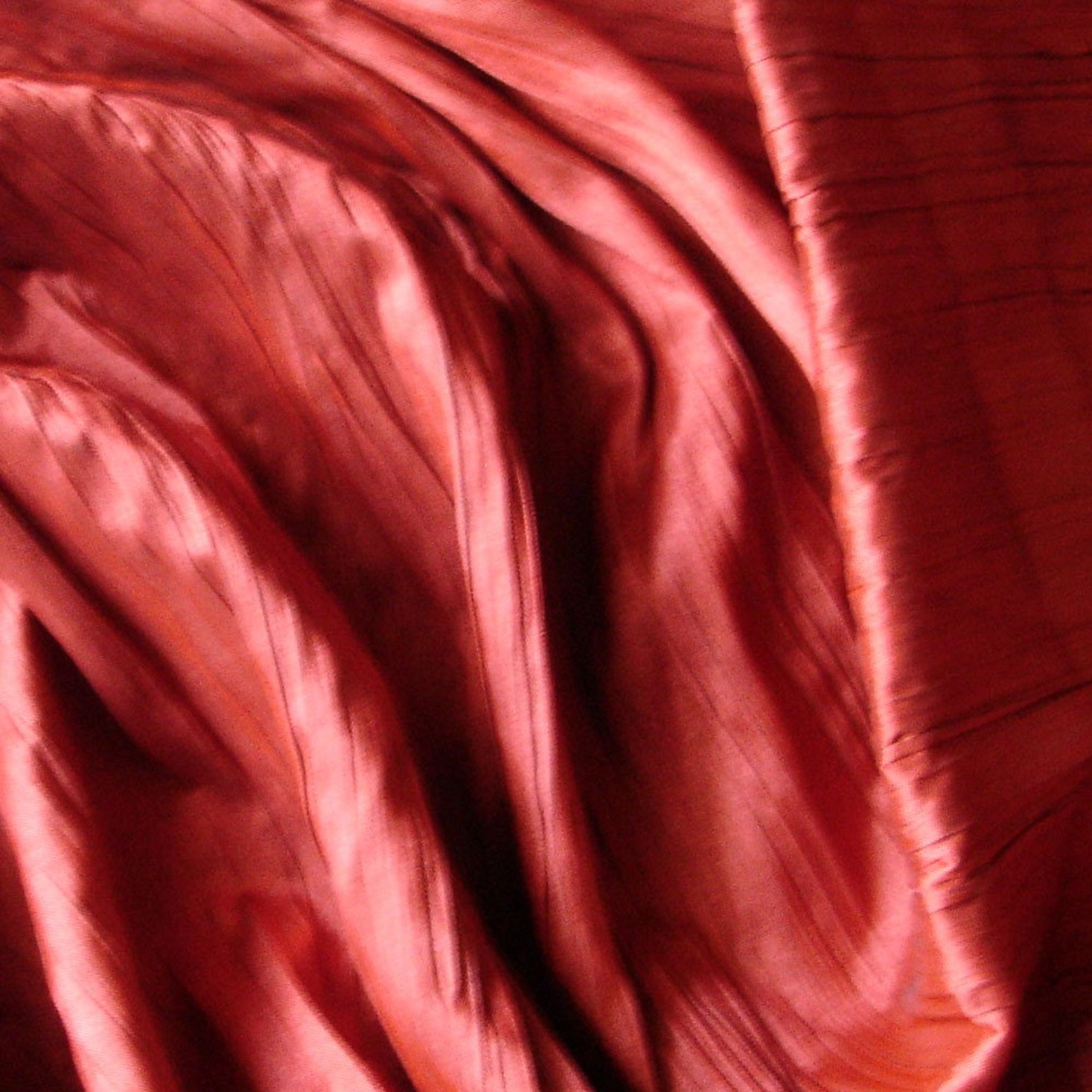 Rust Crushed Faux Silk Fabric by the Yard Faux Silk Curtain Etsy