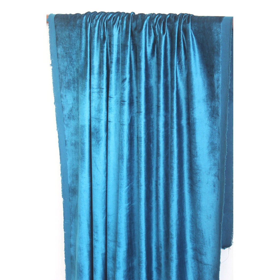 Peacock Blue Velvet Curtain 52x84 Rod Pocket Etsy