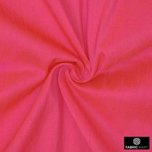 Pink And Orange Art Silk Fabric By The Yard / Metre, Iridescent Faux Silk Fabric, Bridal Fabric, Wholesale Slub Silk, Fabric For Pillow