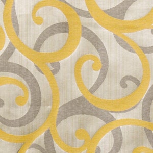 Yellow Scrolls Jacquard Weave Fabric By The Yard, Jacquard Weave Fabric, Upholstery Fabric, Curtain Fabric,Wholesale Fabric,Sofa Upholstery