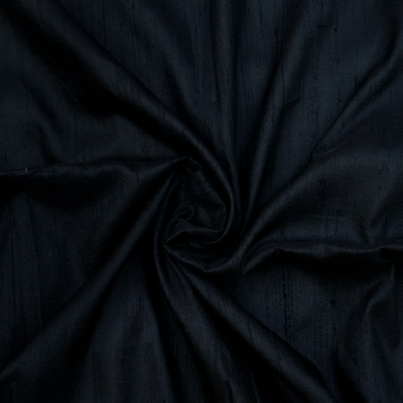 Black Silk Fabric by the Yard Silk Fabric Silk Dupioni | Etsy