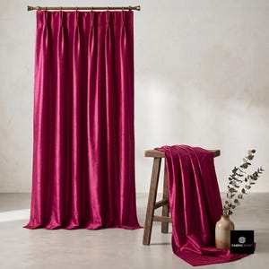 Dark Fuchsia Pink 100% Pure Silk Fabric By The Yard / Metre, 41 inch Pure Dupioni Silk Fabric, Lustrous Silk fabric for Dresses, Curtains image 6