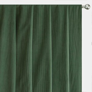 Green Velvet Curtain Panels, Window Treatment (Rod Pocket, Grommet, Box Pleat, Three Pinch Pleat, Tab Top and Plain Ring Top)
