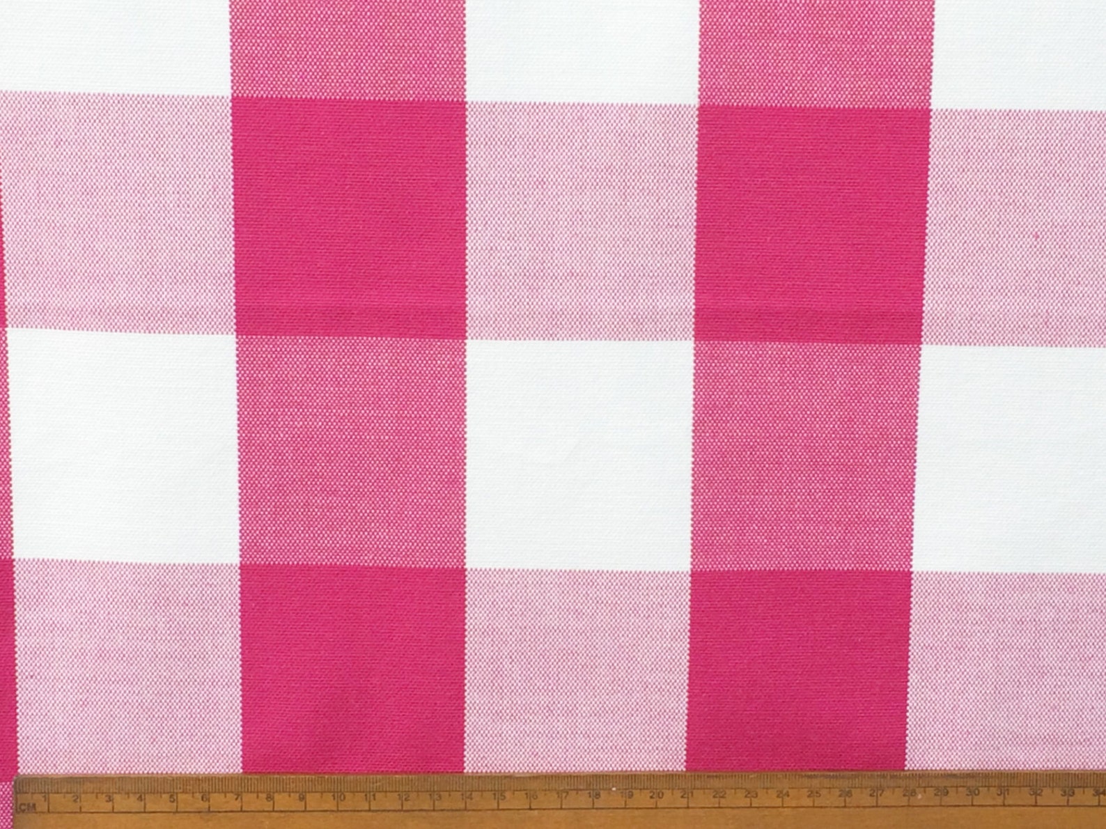 Dark Pink and White Gingham Checks Cotton Fabric by the Etsy