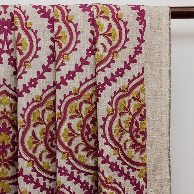 Lime Green and Fuchsia Pink Damask Curtain Fabric by the Yard Etsy