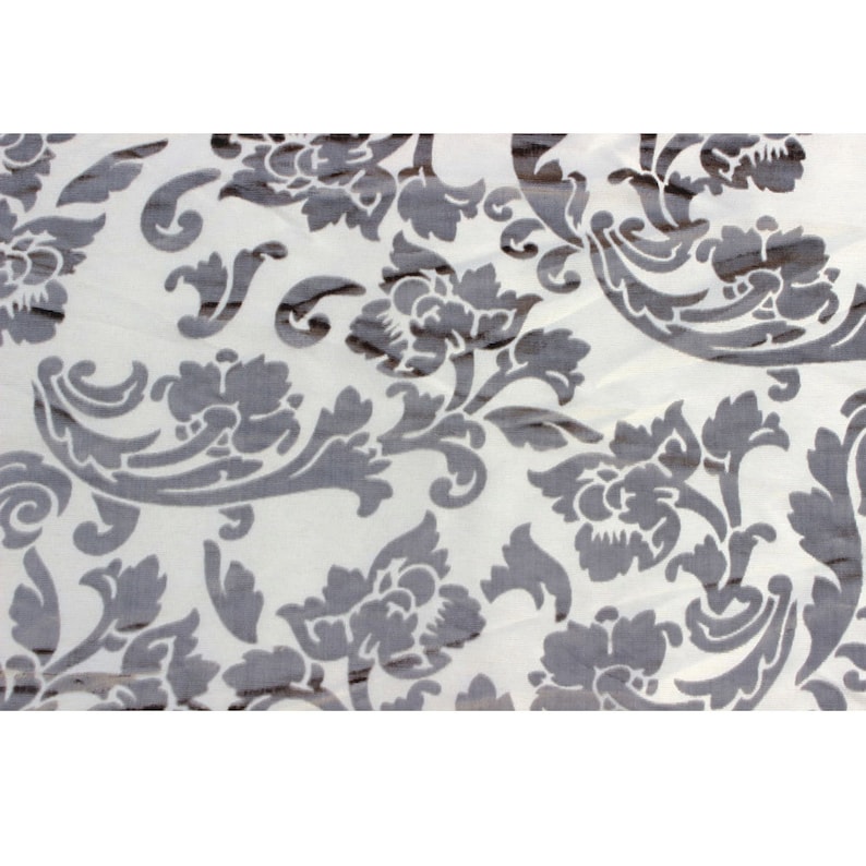 Paloma Grey Floral Fabric By The Yard Upholstery Fabric Etsy