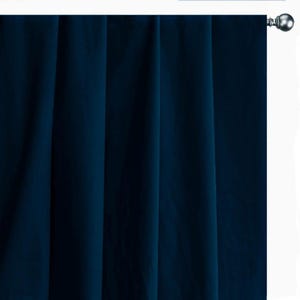 Navy Blue Velvet Curtain Panels, Window Treatment (Rod Pocket, Grommet, Box Pleat, Three Pinch Pleat, Tab Top and Plain Ring Top)