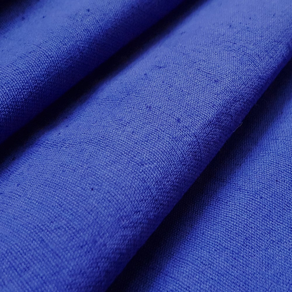 Royal Blue Cotton Linen Fabric By The Yard Decorative Linen Etsy