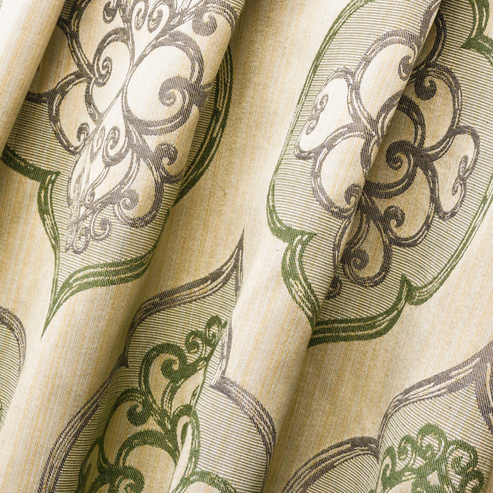 Geometric Olive Green Damask Fabric by the Yard Jacquard Etsy