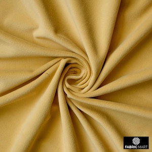 High Quality Plush Velvet Fabric By The Yard / Metre, 54&quot; Fashion Velvet Fabric, Soft Curtain Upholstery Velvet - Mustard Yellow Velvet