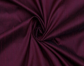 Wine Silk Fabric by the Yard, 41 inch Wine Dupioni Silk Fabric, Iridescent Wholesale Slub Silk fabric for Curtains, Upholstery,Wedding Dress