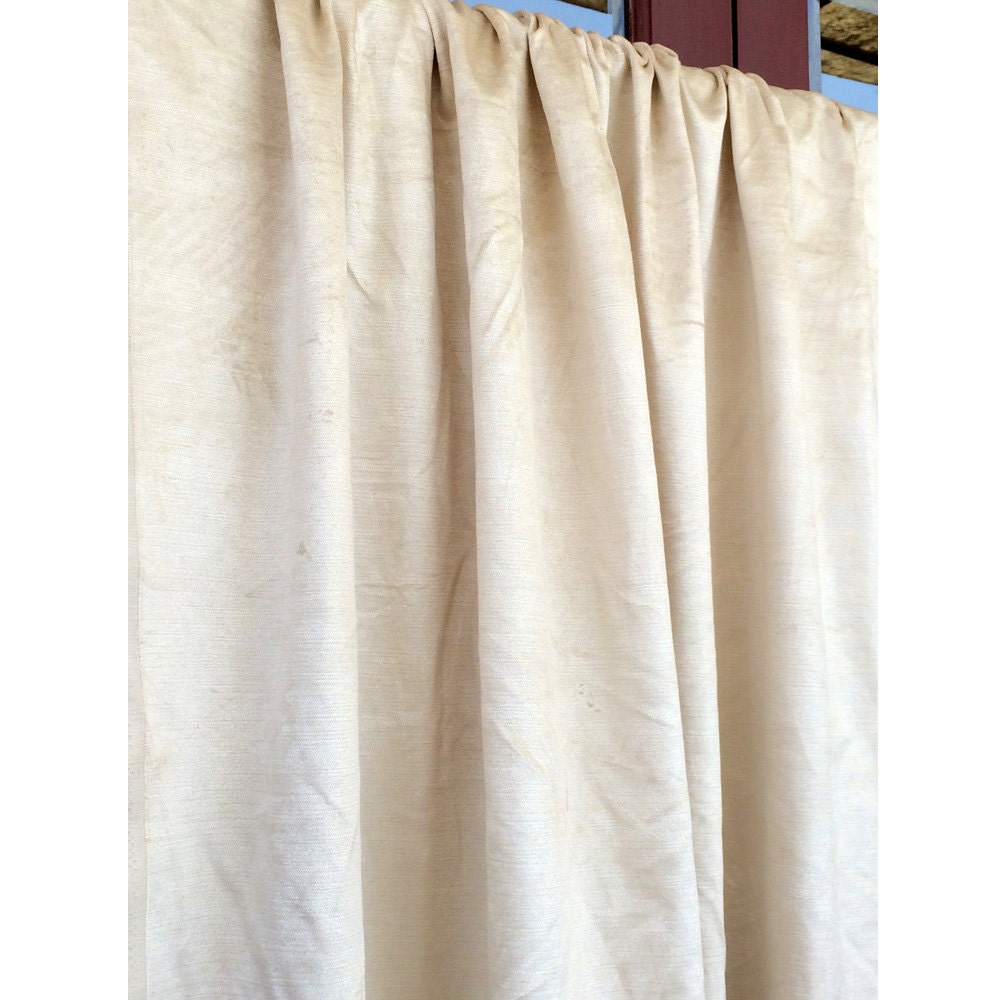 Ecru / Cream Viscose Cotton Velvet Grommet Unlined Curtain in | Etsy