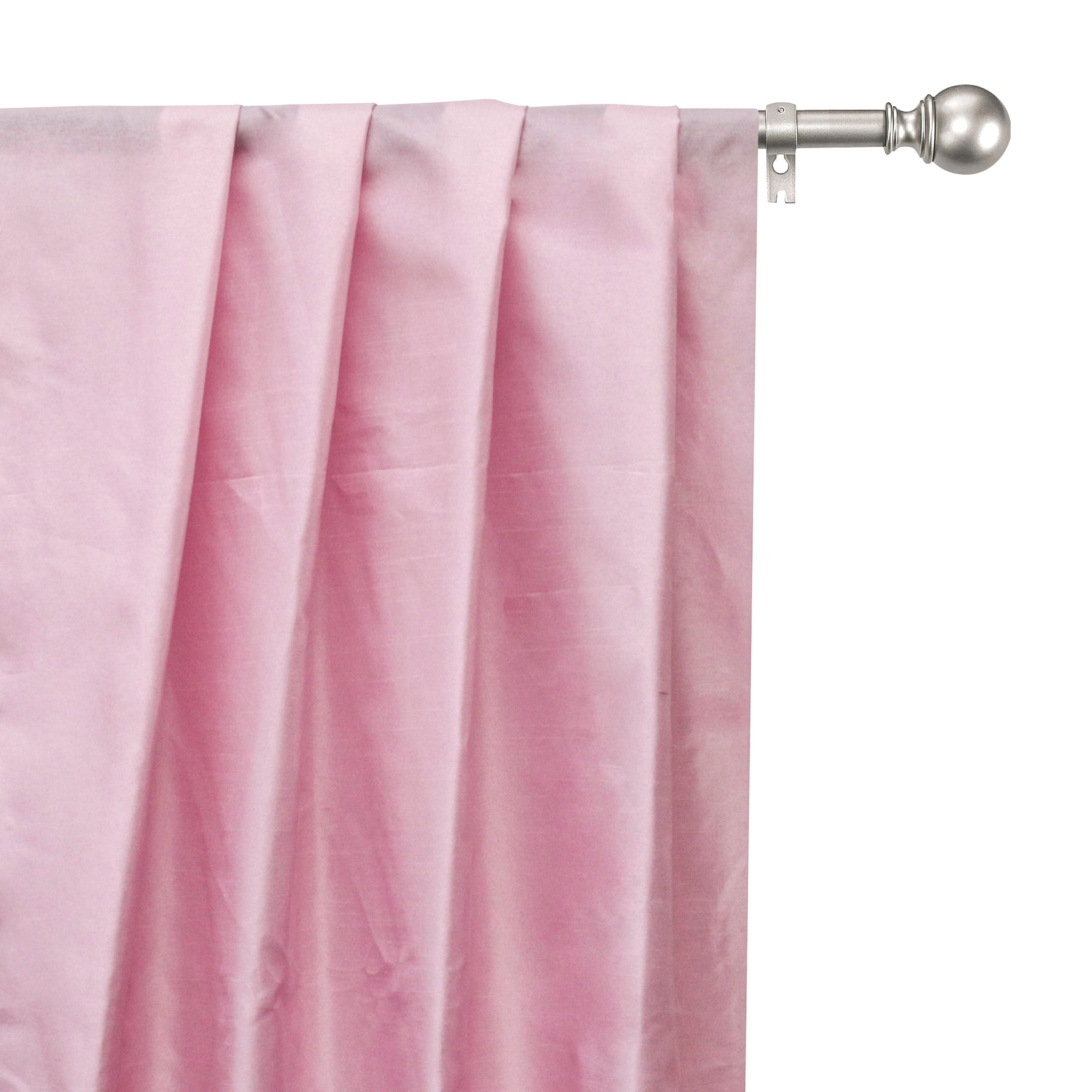Soft Pink Art Silk Curtain Panels Faux Silk Curtains Rod Etsy