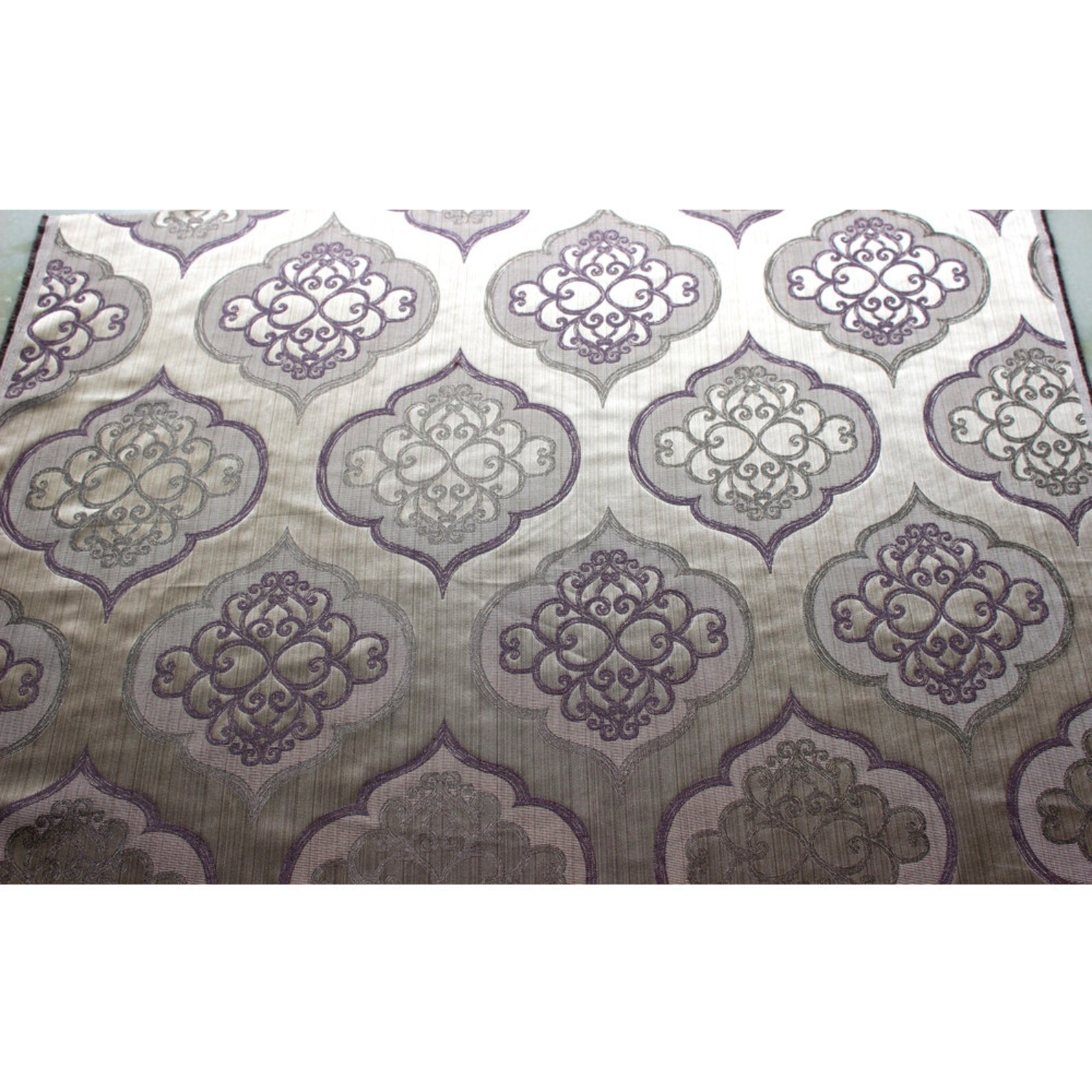 Geometric Lavender Damask Curtain Fabric Upholstery Fabric Etsy
