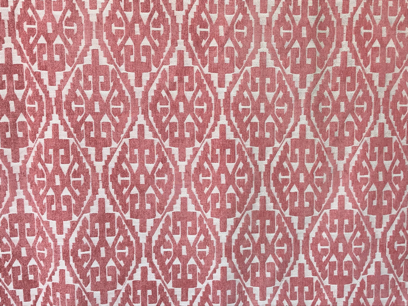 Moroccan Red and White Damask Curtain Fabric by the Yard Etsy
