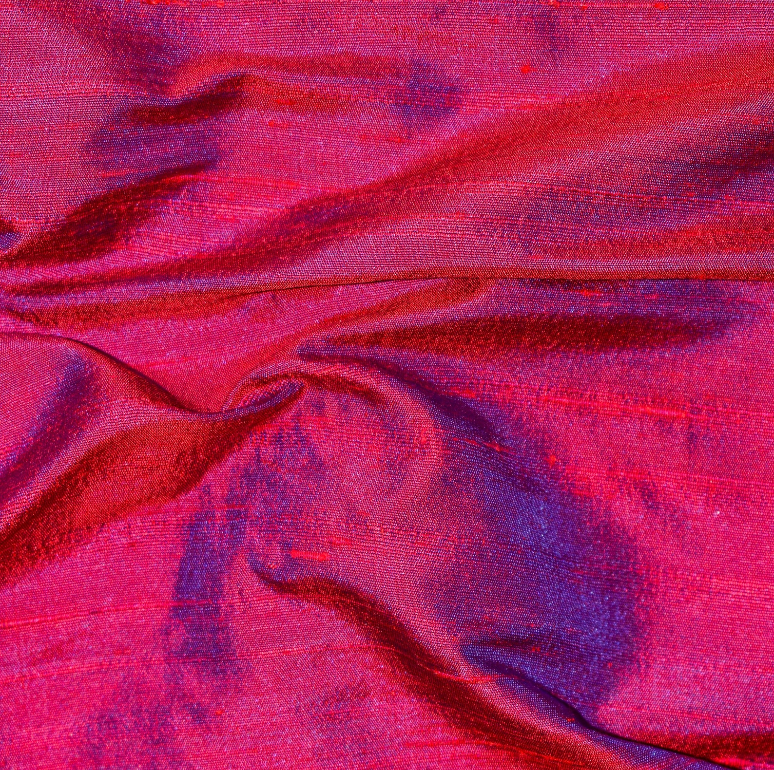 Red & Ink Blue Silk Fabric by the Yard Silk Fabric Silk Etsy