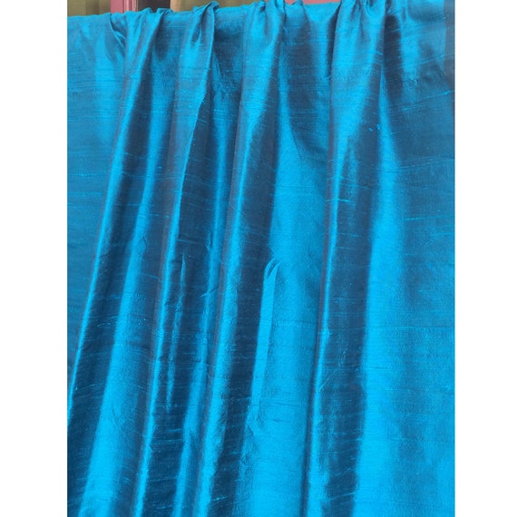 Peacock Blue 100 Percent Pure Silk Dupioni Grommet Blackout Etsy