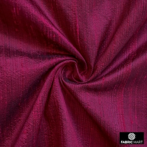 Magenta Silk Fabric By The Yard / Metre, 41 inch Magenta Dupioni Silk Fabric, Lustrous Wholesale Slub Silk fabric for Bridal Dress, Curtains