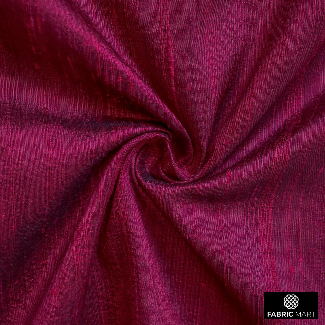 Magenta Silk Fabric By The Yard / Metre, 41 inch Magenta Dupioni Silk Fabric, Lustrous Wholesale Slub Silk fabric for Bridal Dress, Curtains
