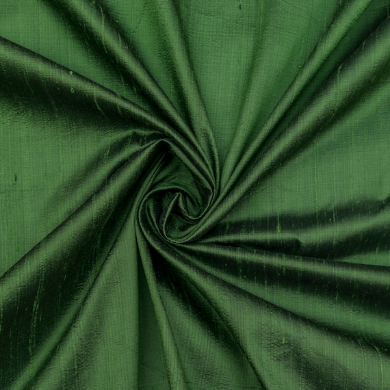 Dark Moss Green Silk Fabric By The Yard Silk Fabric Silk Etsy
