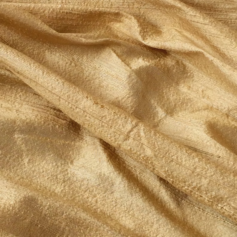 Light Gold Silk Fabric By The Yard Silk Fabric Silk Dupioni Etsy