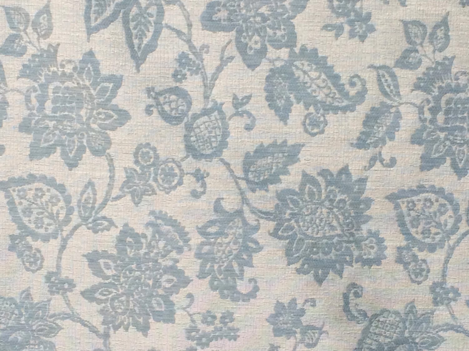 Teal Blue Flowers Curtain Fabric By The Yard Upholstery Fabric Etsy