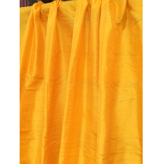 Bright Saffron Yellow 100 Percent Pure Silk Dupioni Grommet Etsy