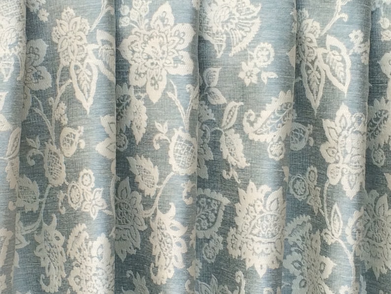 Teal Floral Paradise Curtain Fabric by the Yard Upholstery Etsy India