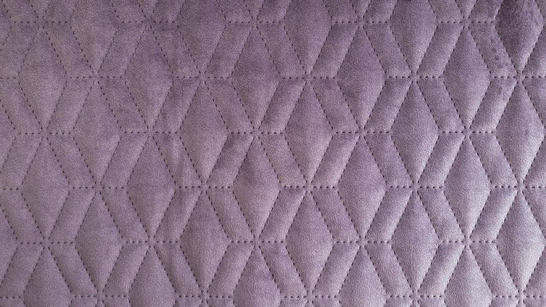 Light Purple Quilted Velvet Fabric By The Yard Geometric ...
