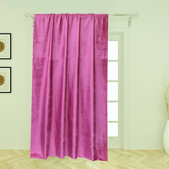 Curtains Velvet Fabric, Fuchsia Floral Velvet