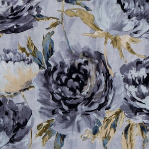 Midnight Garden Printed Velvet Fabric By The Yard / Metre, Print Velvet Fabric Upholstery Fabric, Wholesale Curtain Fabric, Sofa Upholstery