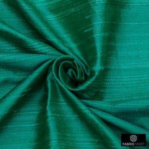 Light Emerald Green Silk Fabric By The Yard / Metre, 41 inch Light Emerald Green Silk Dupioni Fabric, Slub Silk fabric for Curtains, Dress