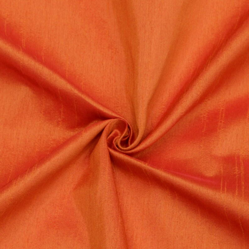 Orange Art Silk Fabric by the Yard Faux Silk Curtain Fabric Etsy
