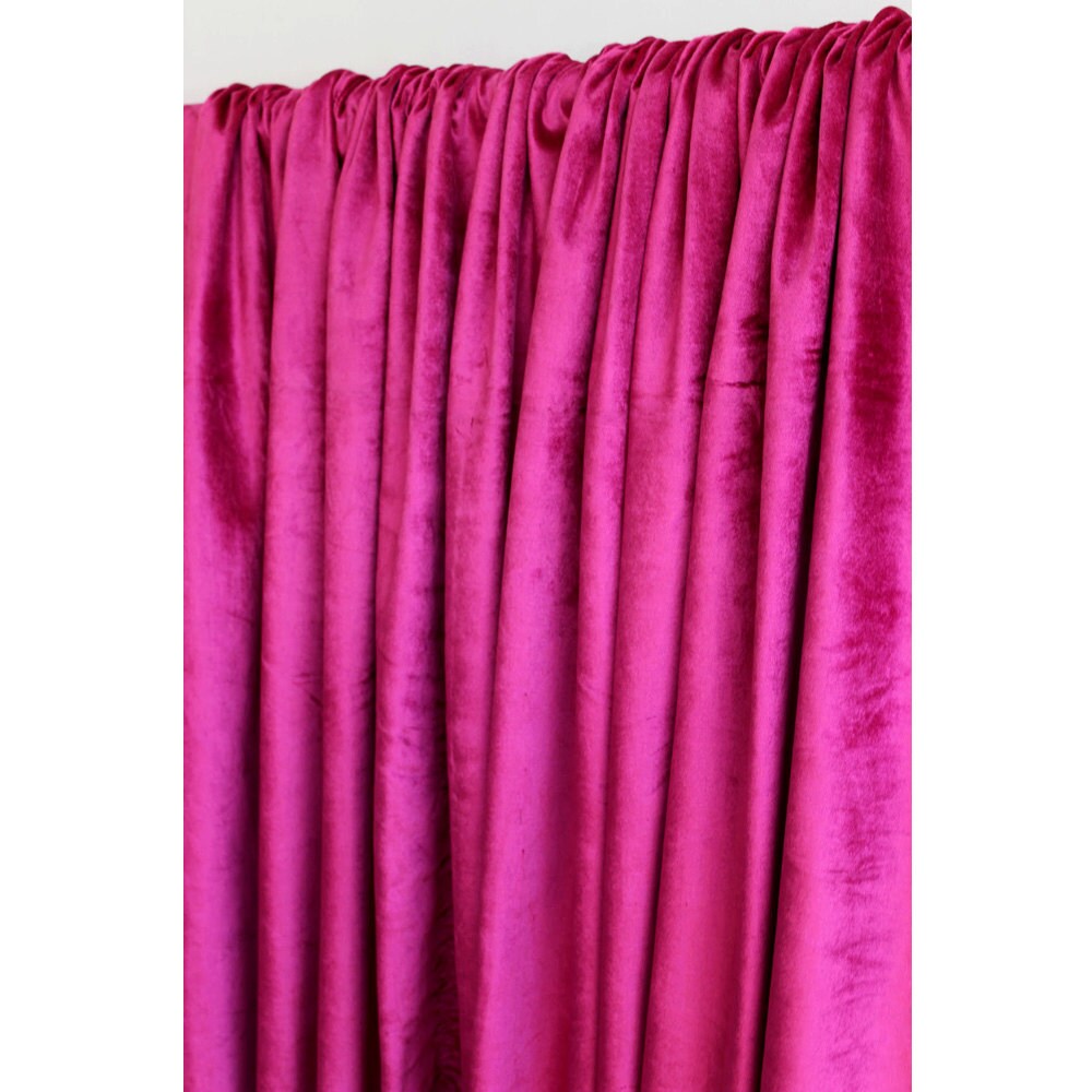 Hot Pink Fuchsia Velvet Curtain 52x84 Rod Pocket Hot Pink Fuchsia Velvet Curtain 52x84, Hot Pink Panel Curtains