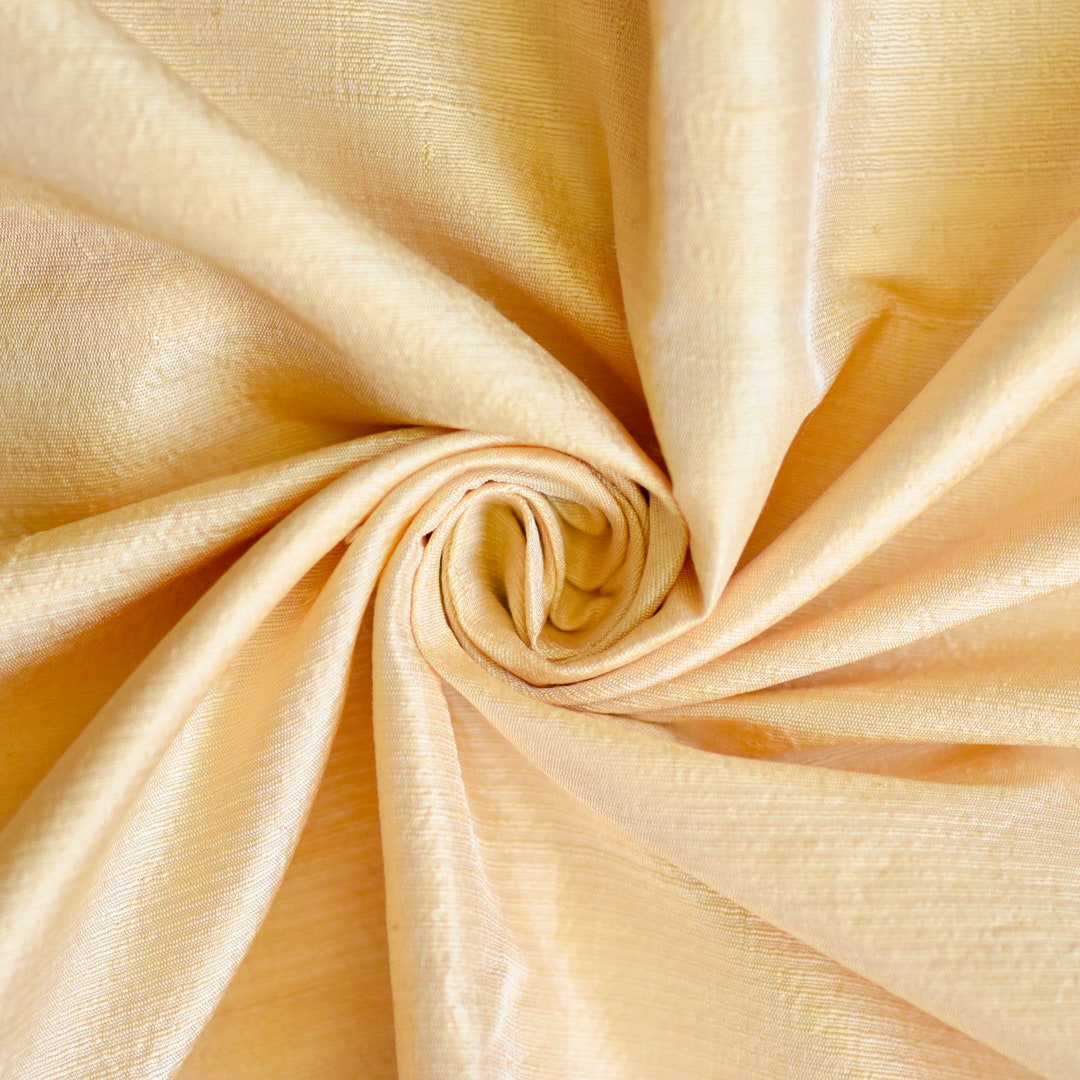 Light Gold Silk Fabric by the Yard Silk Fabric Silk Dupioni Etsy