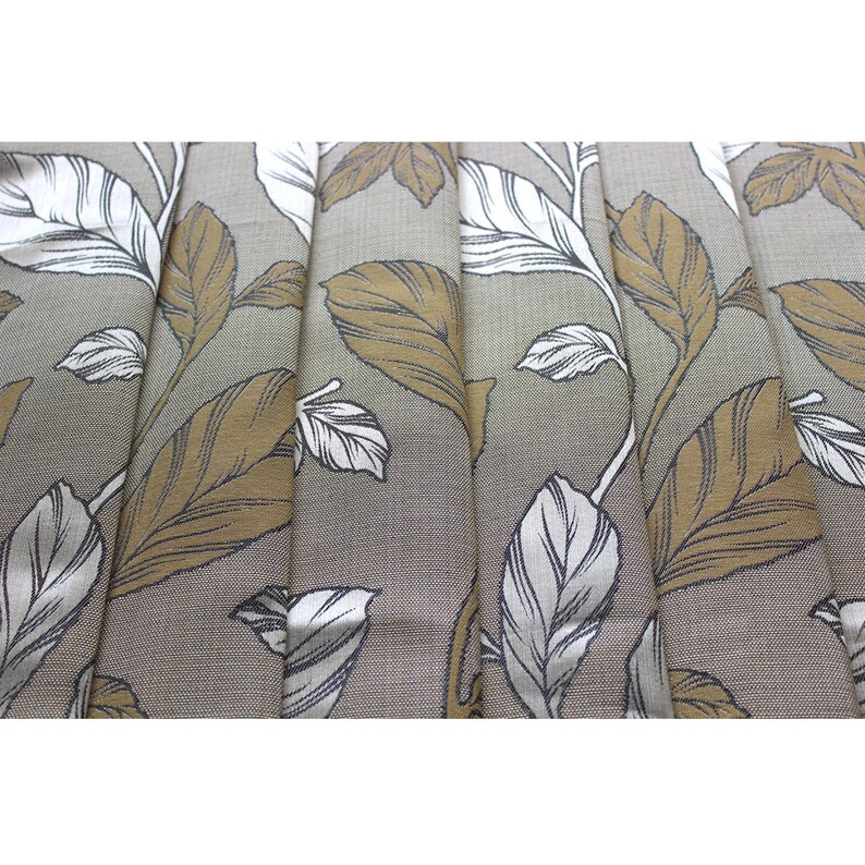 Mustard Yellow N Pearl Leaves Curtain Fabric Upholstery Fabric Etsy